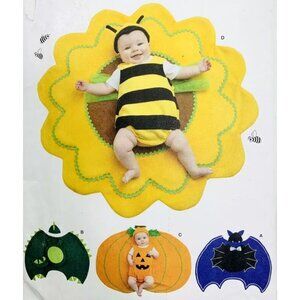 Simplicity Pattern 9844 Baby Halloween Costumes Bat Dino Pumpkin Bee Size XS - L